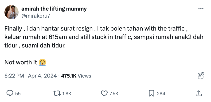 luahan netizen penat hadap jem setiap hari